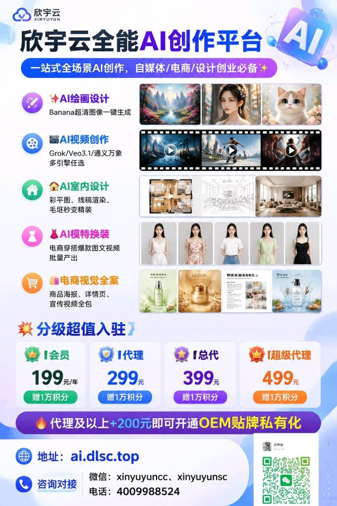图片[2]-欣宇云全能AI创作平台｜一站式引爆自媒体与电商视觉革命-欣宇云博客