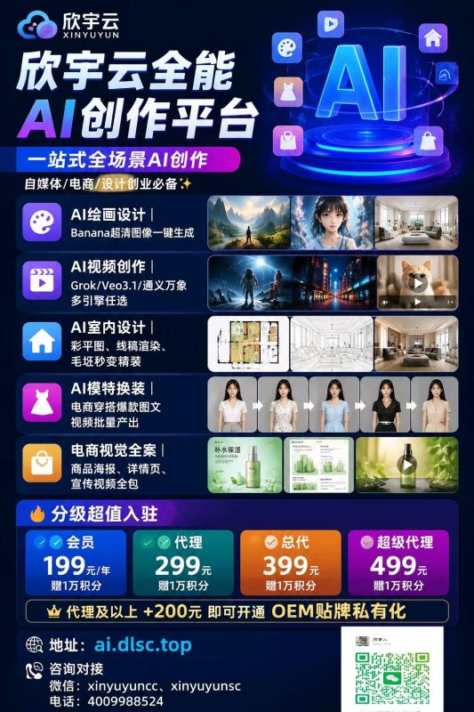 欣宇云全能AI创作平台|一站式引爆自媒体与电商视觉革命-欣宇云博客