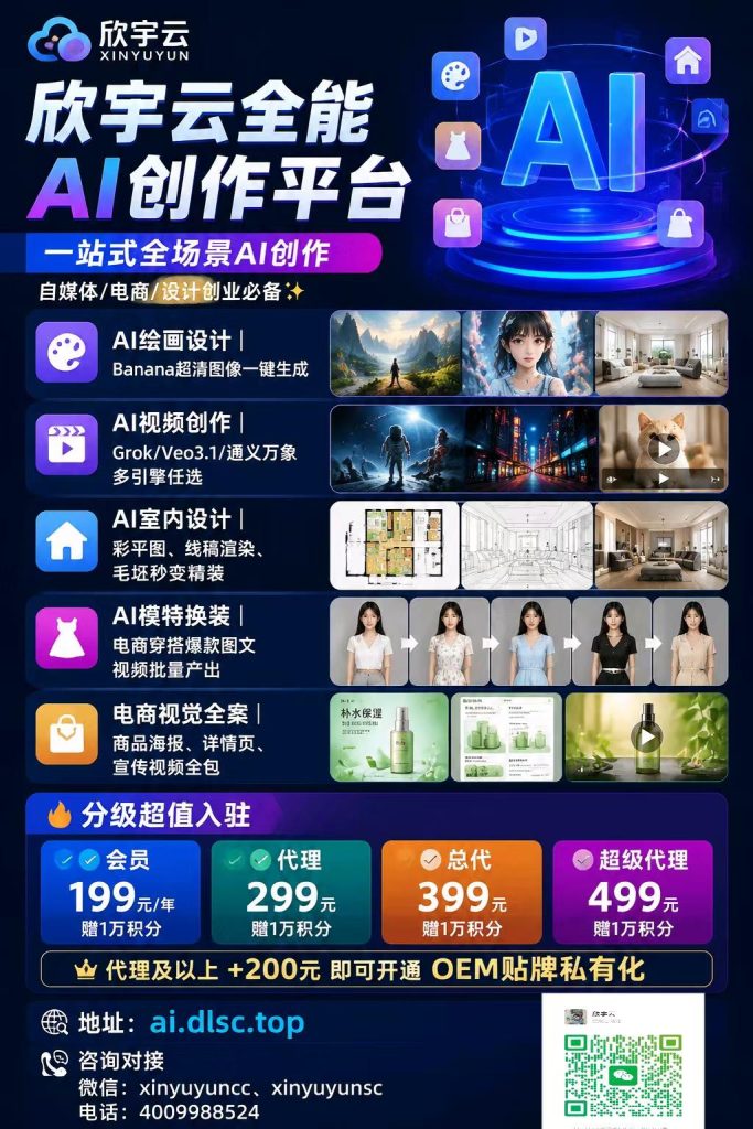 图片[1]-欣宇云全能AI创作平台｜一站式引爆自媒体与电商视觉革命-欣宇云博客
