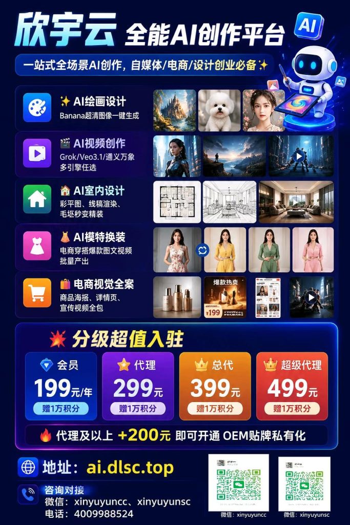图片[3]-欣宇云全能AI创作平台｜一站式引爆自媒体与电商视觉革命-欣宇云博客