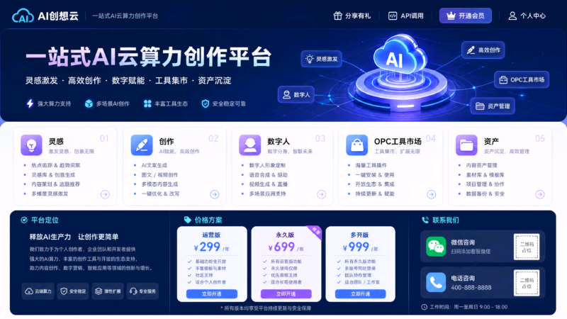 欣宇云算力创作平台|解锁AI创业新纪元,一人工作室的终极神器-欣宇云博客