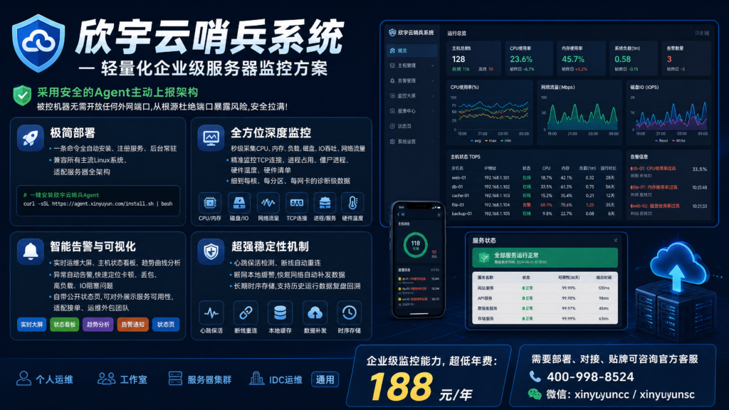 图片[4]-欣宇云哨兵系统 — 轻量化企业级服务器监控方案